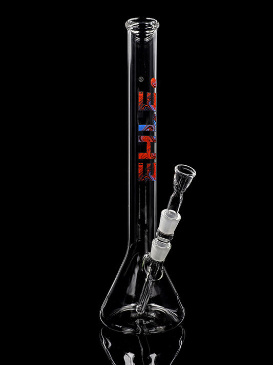 Beakerbong Little Brother 3.2 45cm NS 18 mit Kickloch-Diffusor: Löcher Lava Logo
