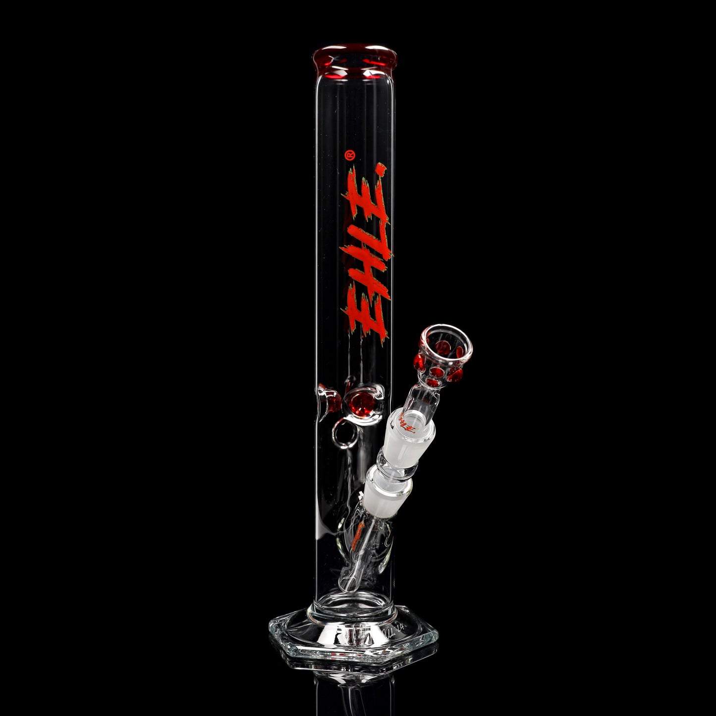 Red Series Bong #2  500ml NS 18 mit Kupplung + Kickloch