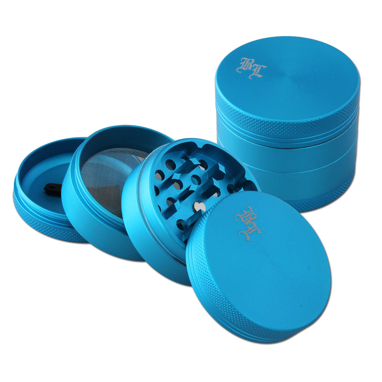 Black Leaf Aluminium Grinder 4-tlg. seidenmatt