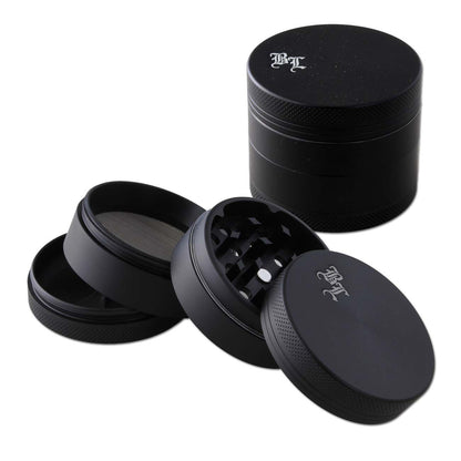 Black Leaf Aluminium Grinder 4-tlg. seidenmatt