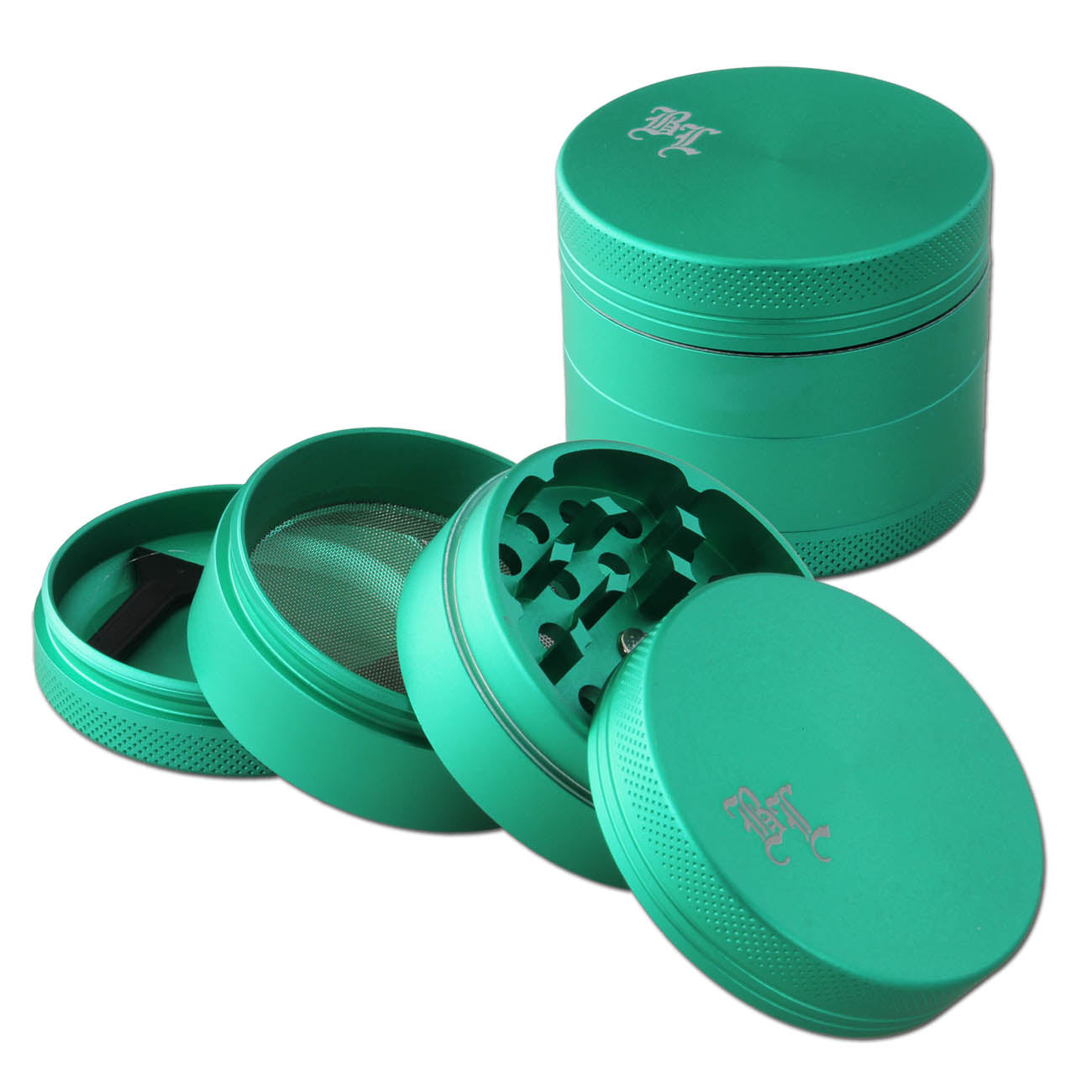Black Leaf Aluminium Grinder 4-tlg. seidenmatt