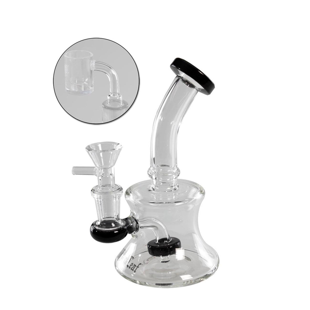 Black Leaf Glasbong Trommelperk Kräuter Öl